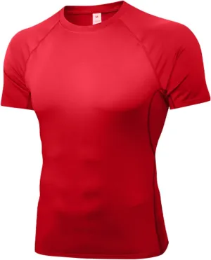 Compression Shirt Men Short Sleeve Cool Dry Workout Gym T-Shirt Breathable Athletic Sports Undershirts Running Tops