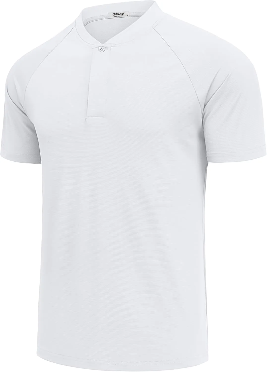 COOFANDY Men's Quick Dry Golf Polo Shirts Short Sleeve Henley Shirt Active Athletic Collarless Sports T Shirts