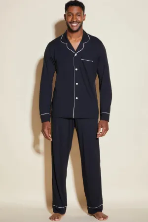 Cosabella Bella Men's Classic L/S Top & Pant Pajama Set AMORE9441 Black/Ivory