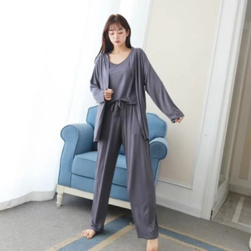 Cotton Cardigan Suit Sleepwear