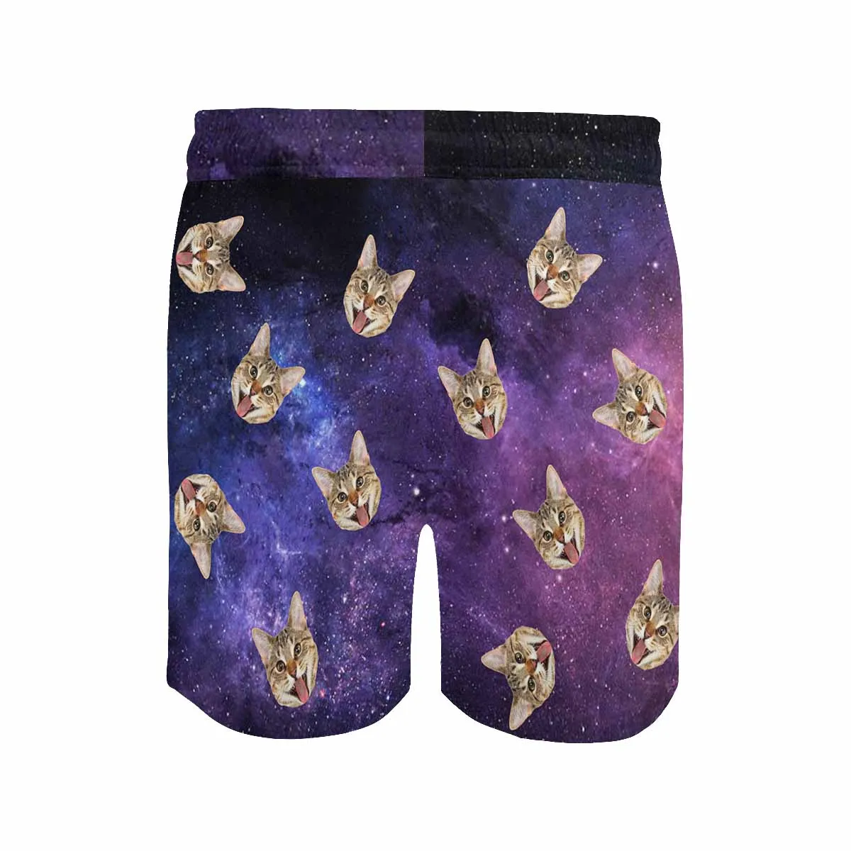 Custom Pet Face Swim Shorts Personalized Starry Sky Cat Men's Quick Dry Swim Shorts with Cat's Pictures