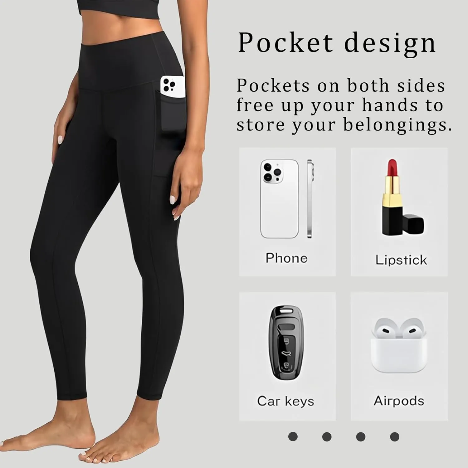 Diravo 5 Pack Workout Leggings for Women with Pockets - High Waisted Yoga Pants Women Tummy Control Gym Athletics Clothes
