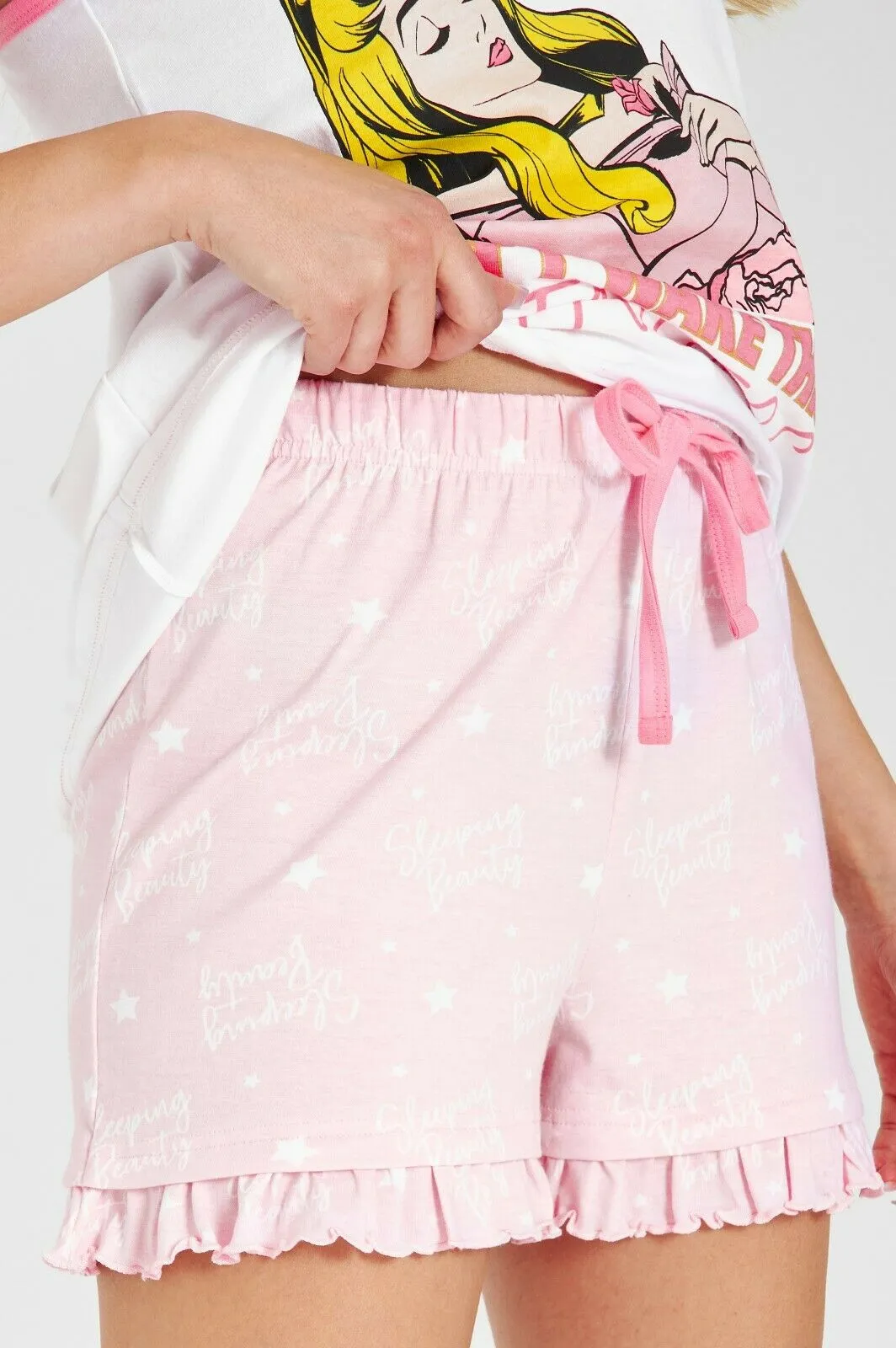 Disney Ladies Pyjamas Set, Cami Top & Sleep Shorts Sleeping Beauty Women PJs
