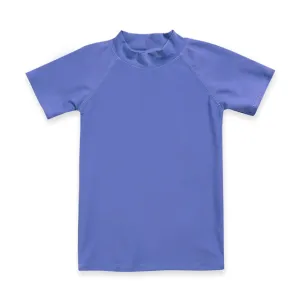 Diving Purple Blue Short Sleeve Swimsuit Top