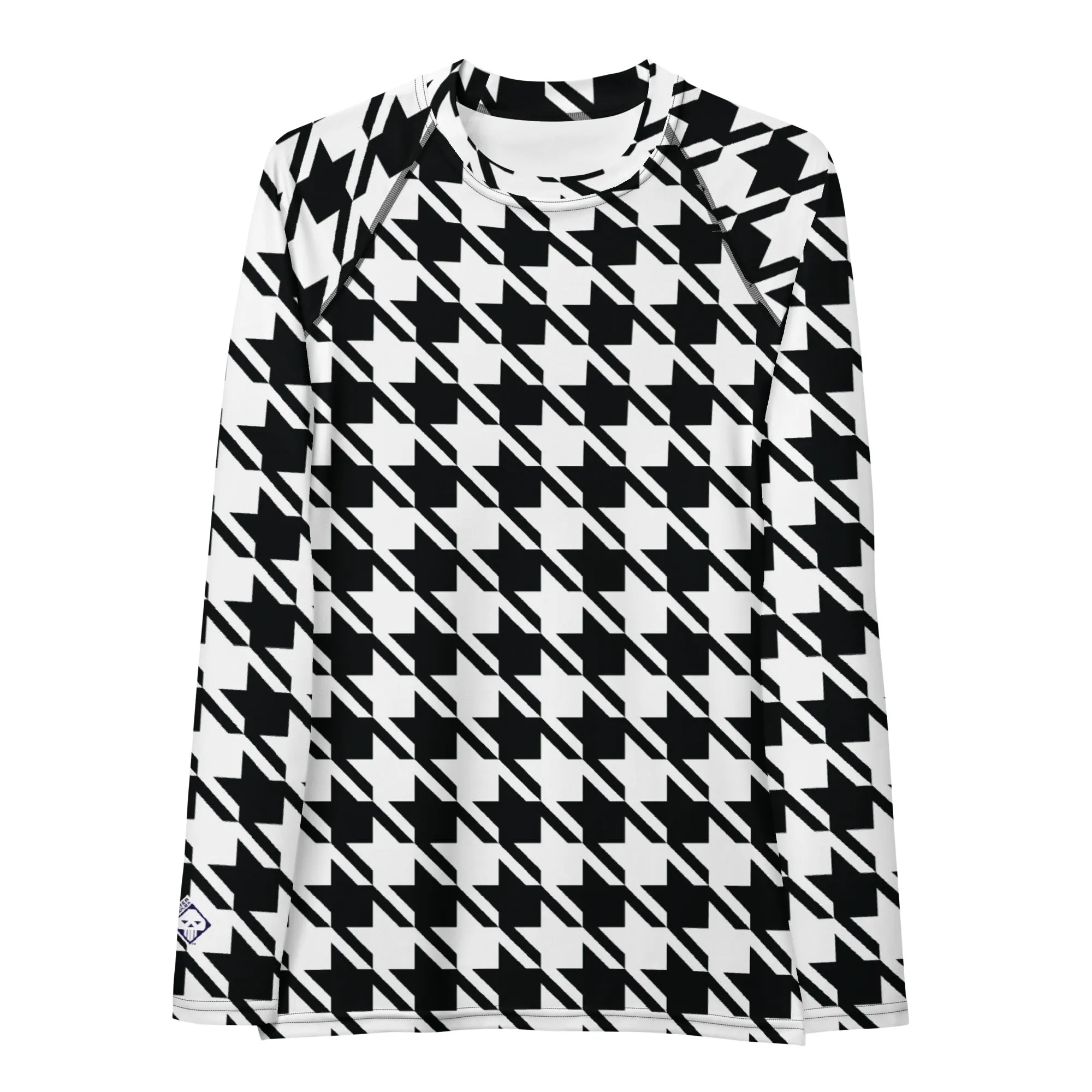 Elevate Your Training: Houndstooth Long Sleeve BJJ Rash Guard for Women
