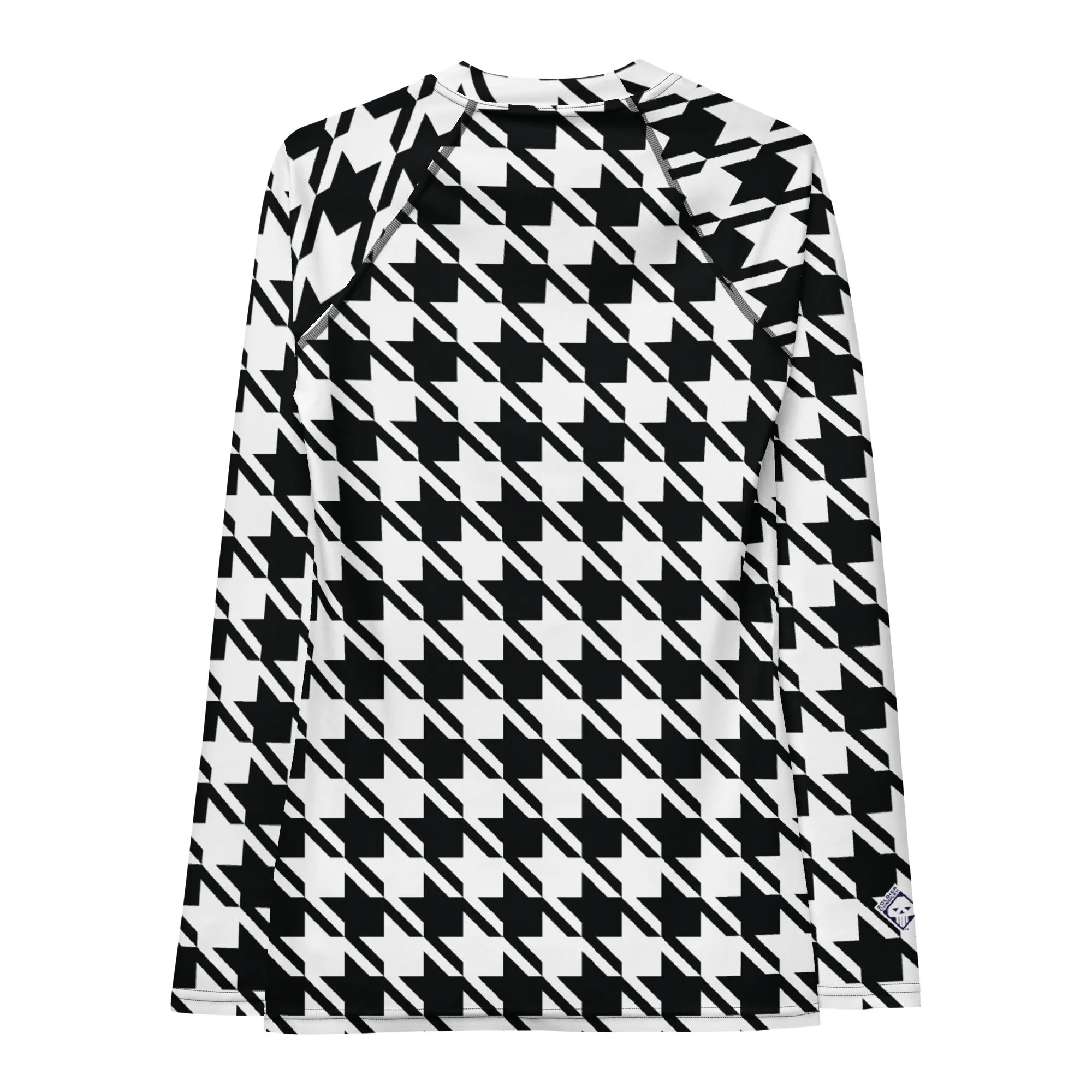 Elevate Your Training: Houndstooth Long Sleeve BJJ Rash Guard for Women