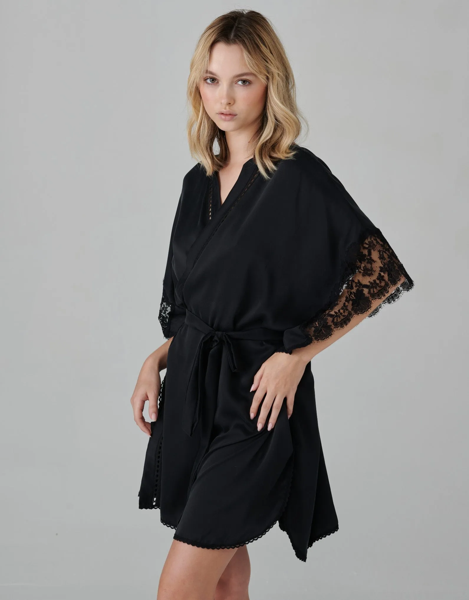 Florence Silk Kimono Black