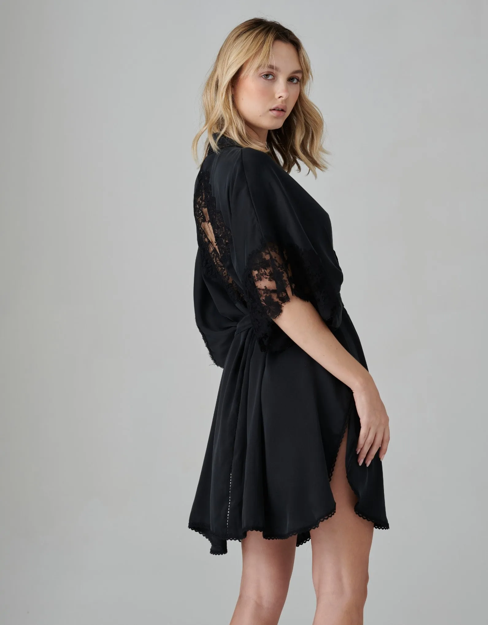 Florence Silk Kimono Black