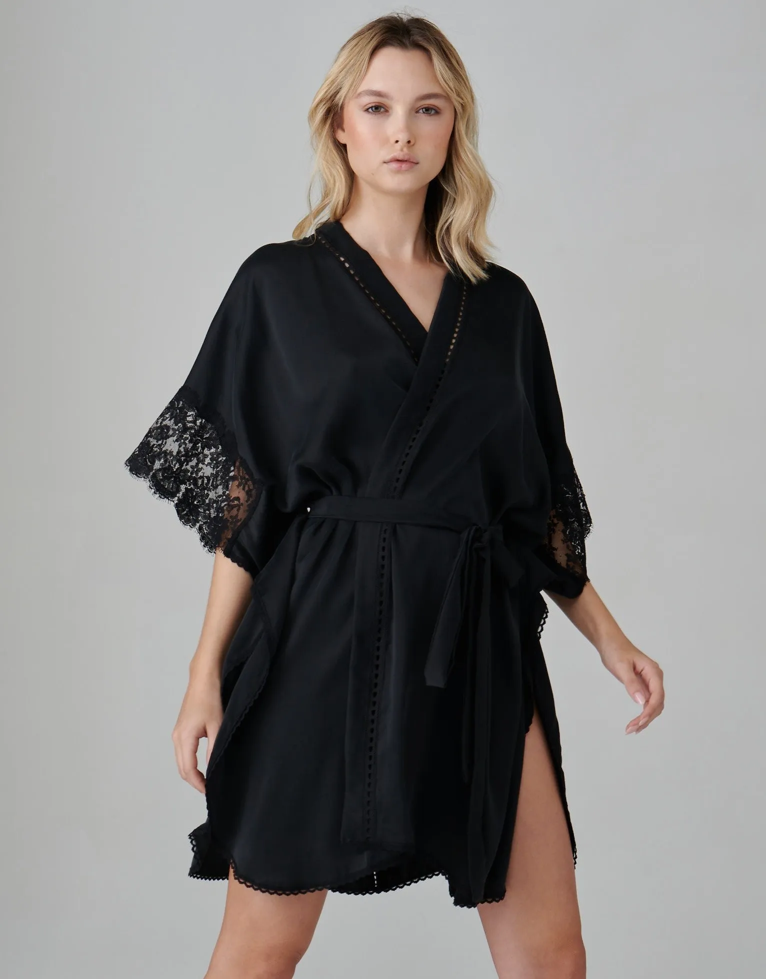 Florence Silk Kimono Black