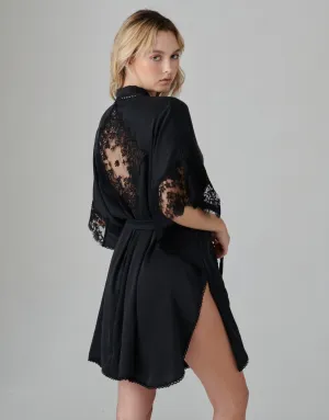 Florence Silk Kimono Black