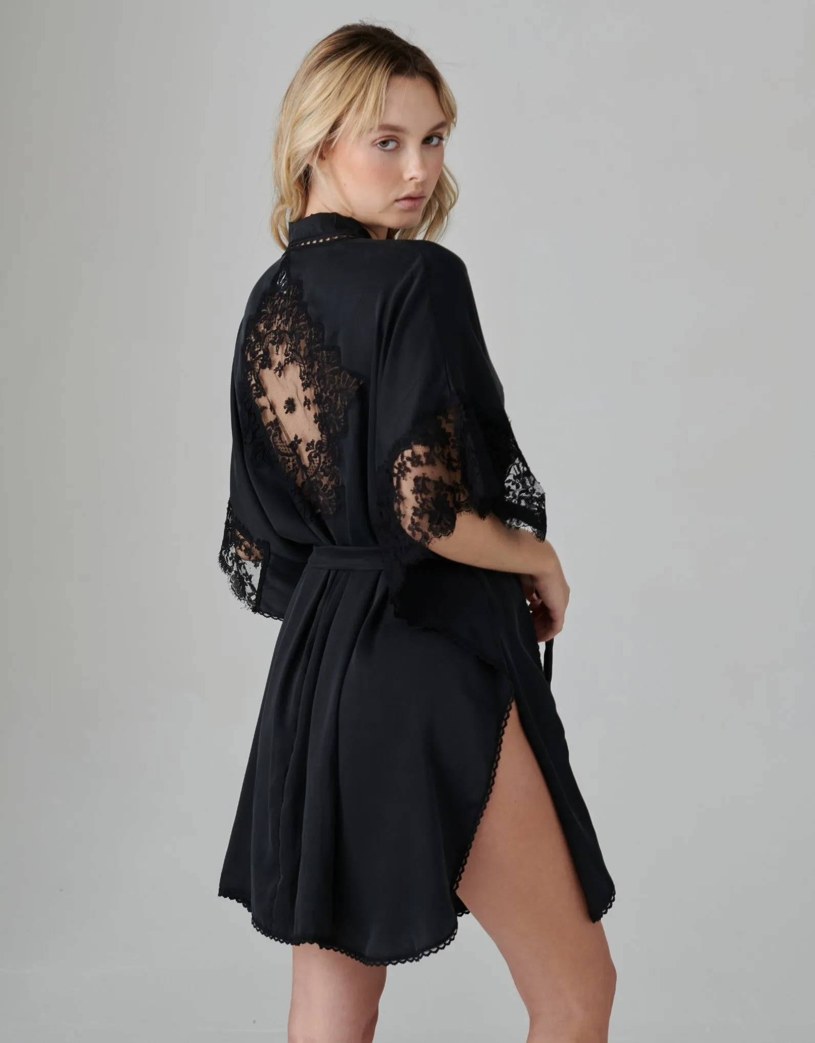 Florence Silk Kimono Black