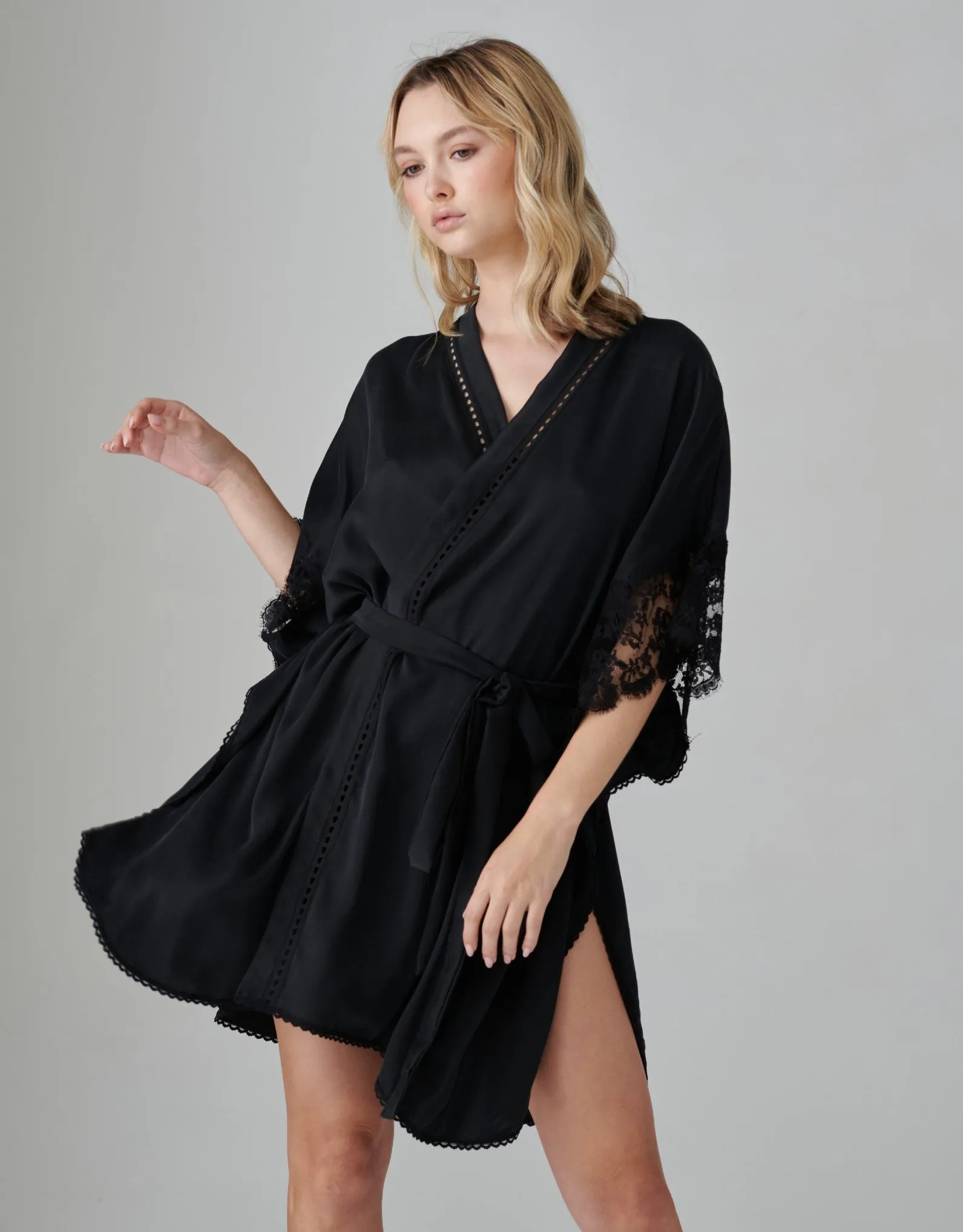 Florence Silk Kimono Black