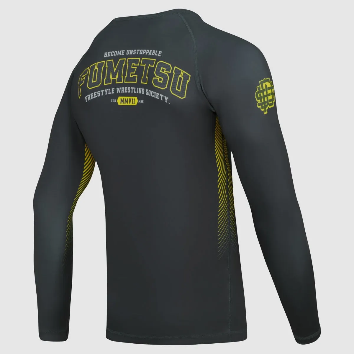 Fumetsu Varsity Long Sleeve Rash Guard Grey