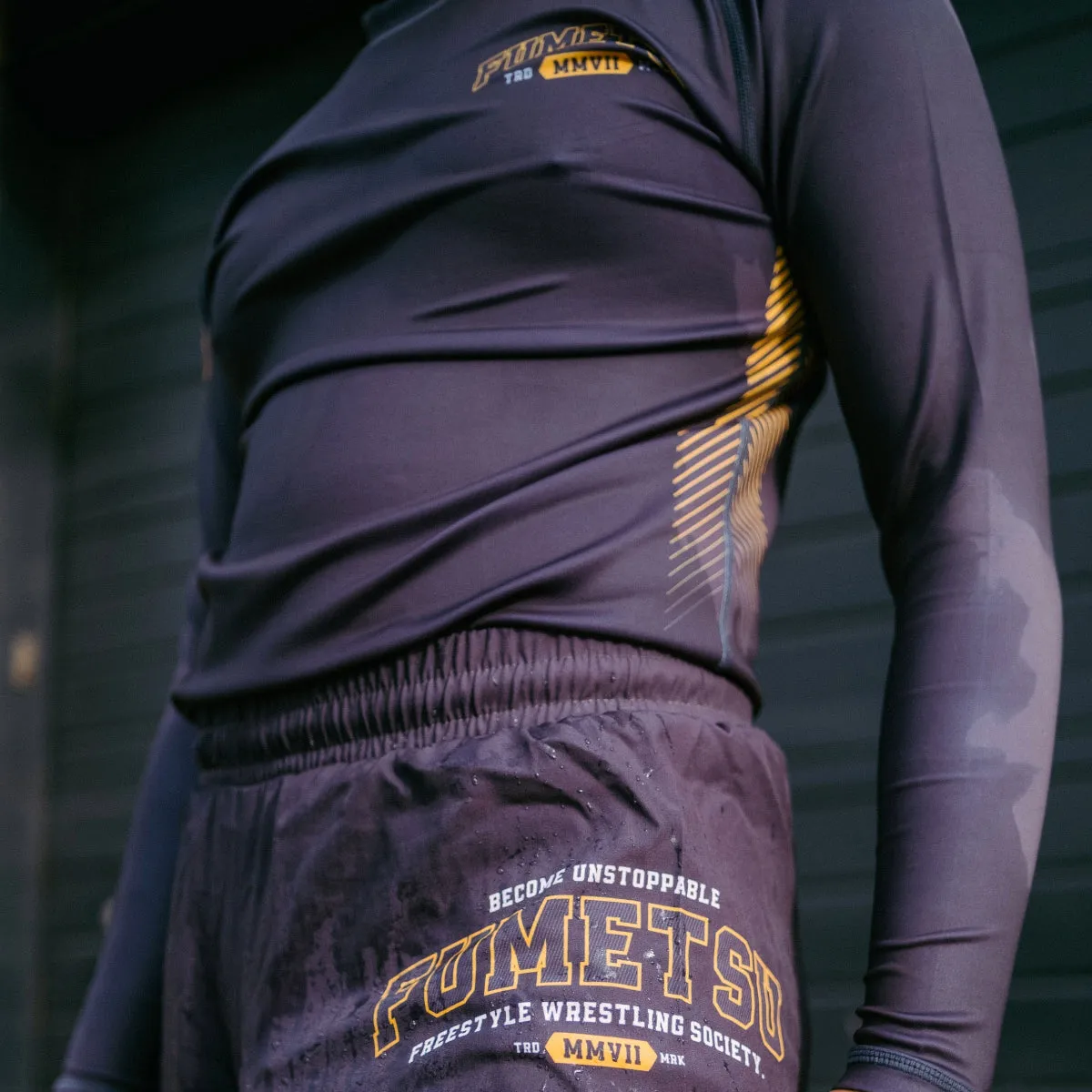Fumetsu Varsity Long Sleeve Rash Guard Grey