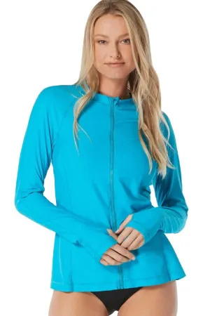 Gabar Long Sleeve Swim Shirt, Cyan (G6C502)