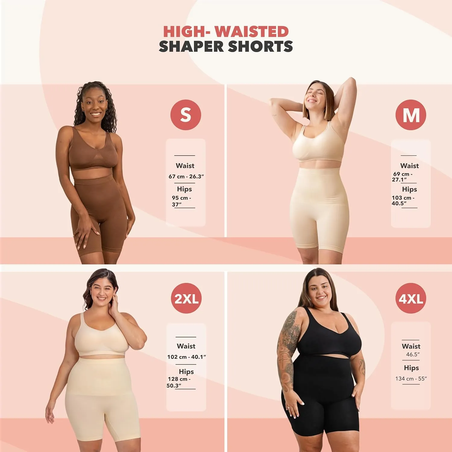 High Waisted Body Shaper Shorts Shapewear for Women Tummy Control Thigh Slimming Technology