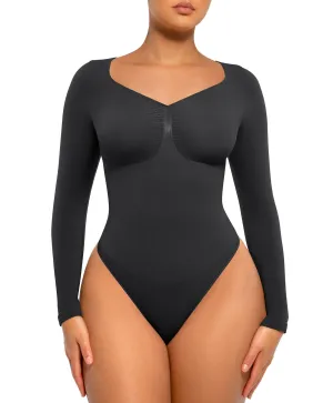 LilyLove® Seamless Long Sleeve V-Neck Sculpting Bodysuit