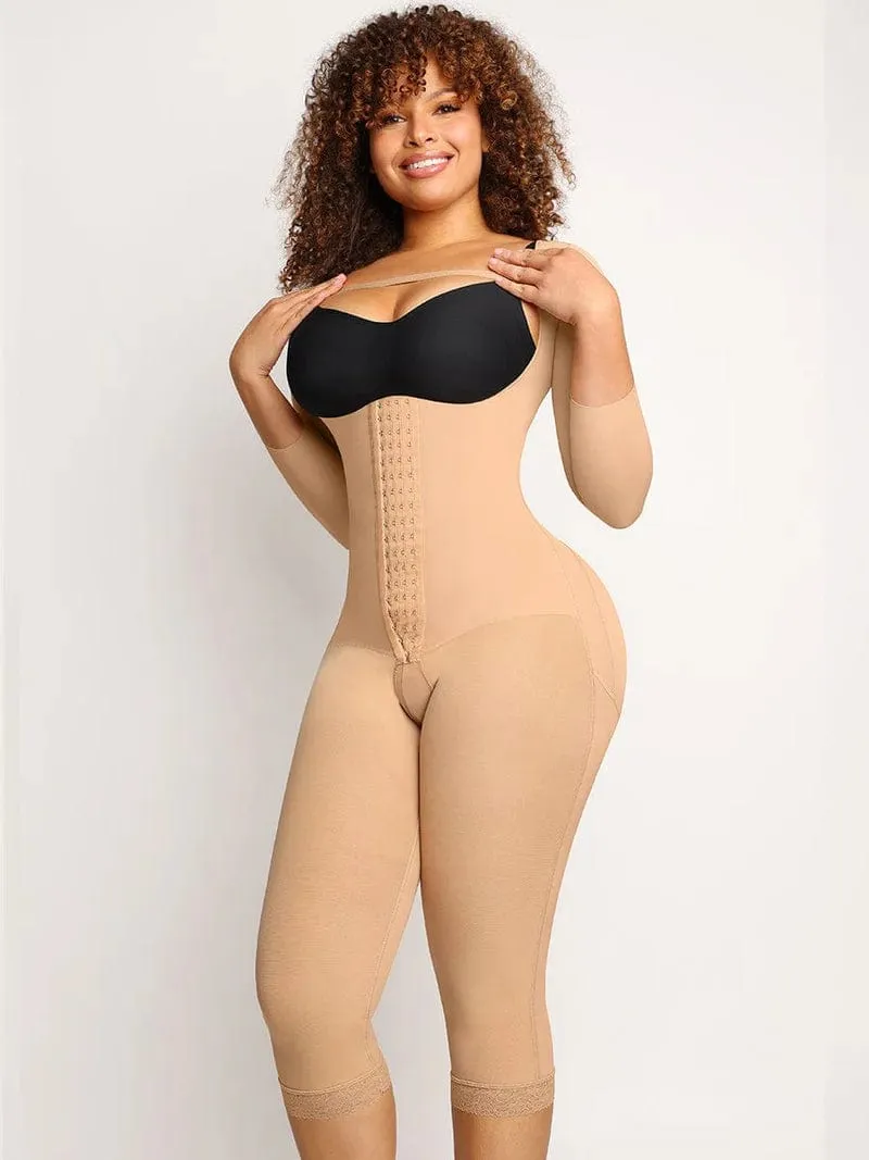 Long Sleeve Shapewear Bodysuit with U-Shape Bust Support
