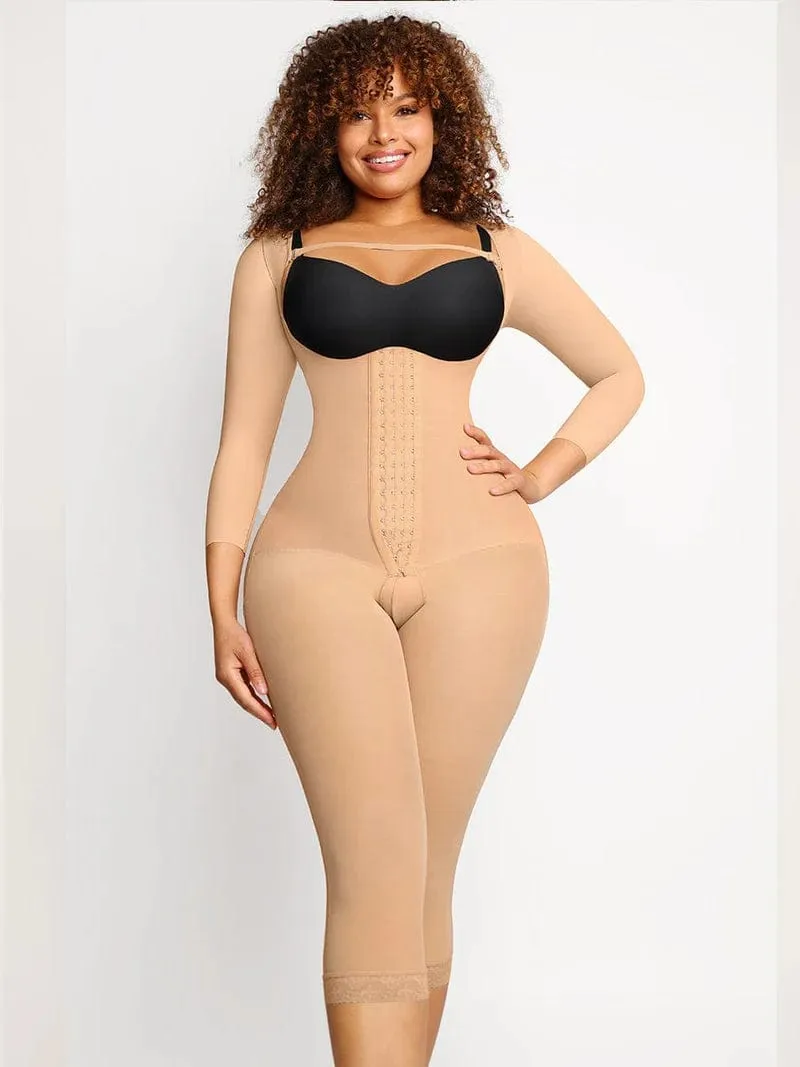 Long Sleeve Shapewear Bodysuit with U-Shape Bust Support