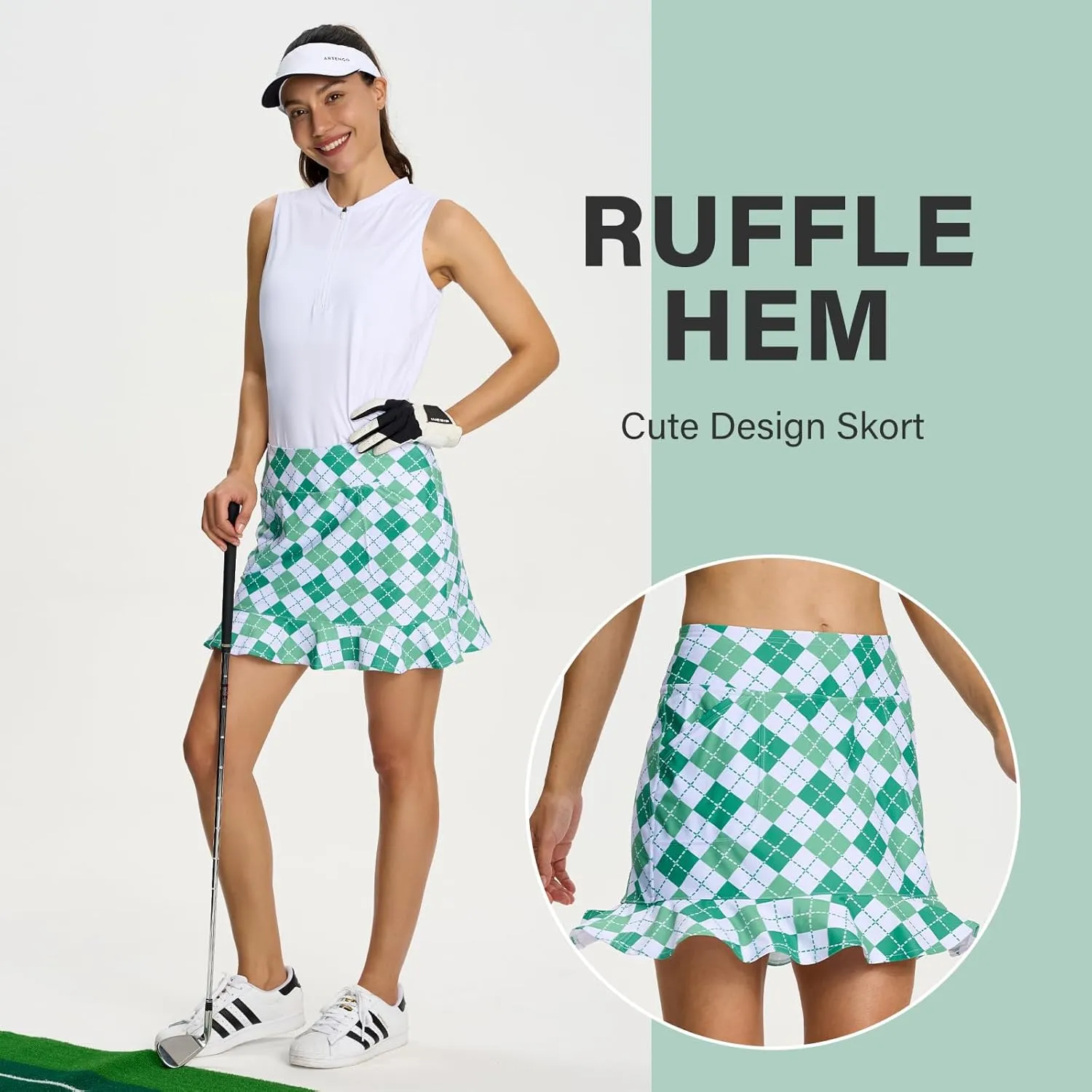M MOTEEPI Tennis Skirt with Shorts Golf Skorts for Women Dressy Pickleball Skort Golf Outfits Clothes Athletic Skirts