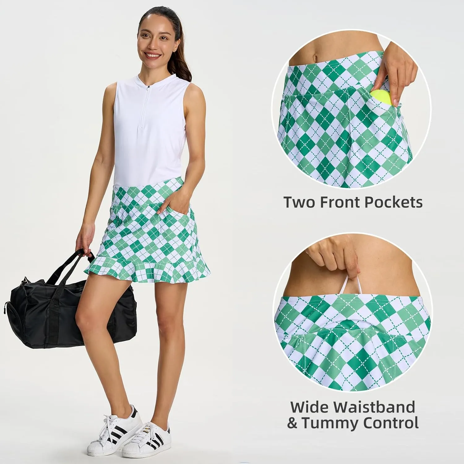 M MOTEEPI Tennis Skirt with Shorts Golf Skorts for Women Dressy Pickleball Skort Golf Outfits Clothes Athletic Skirts