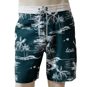 Map 4 Men's Lasso Waist Boardshorts with Pockets, Quick Dry Board Shorts, Beach Shorts, Swim Trunks, Sportwear