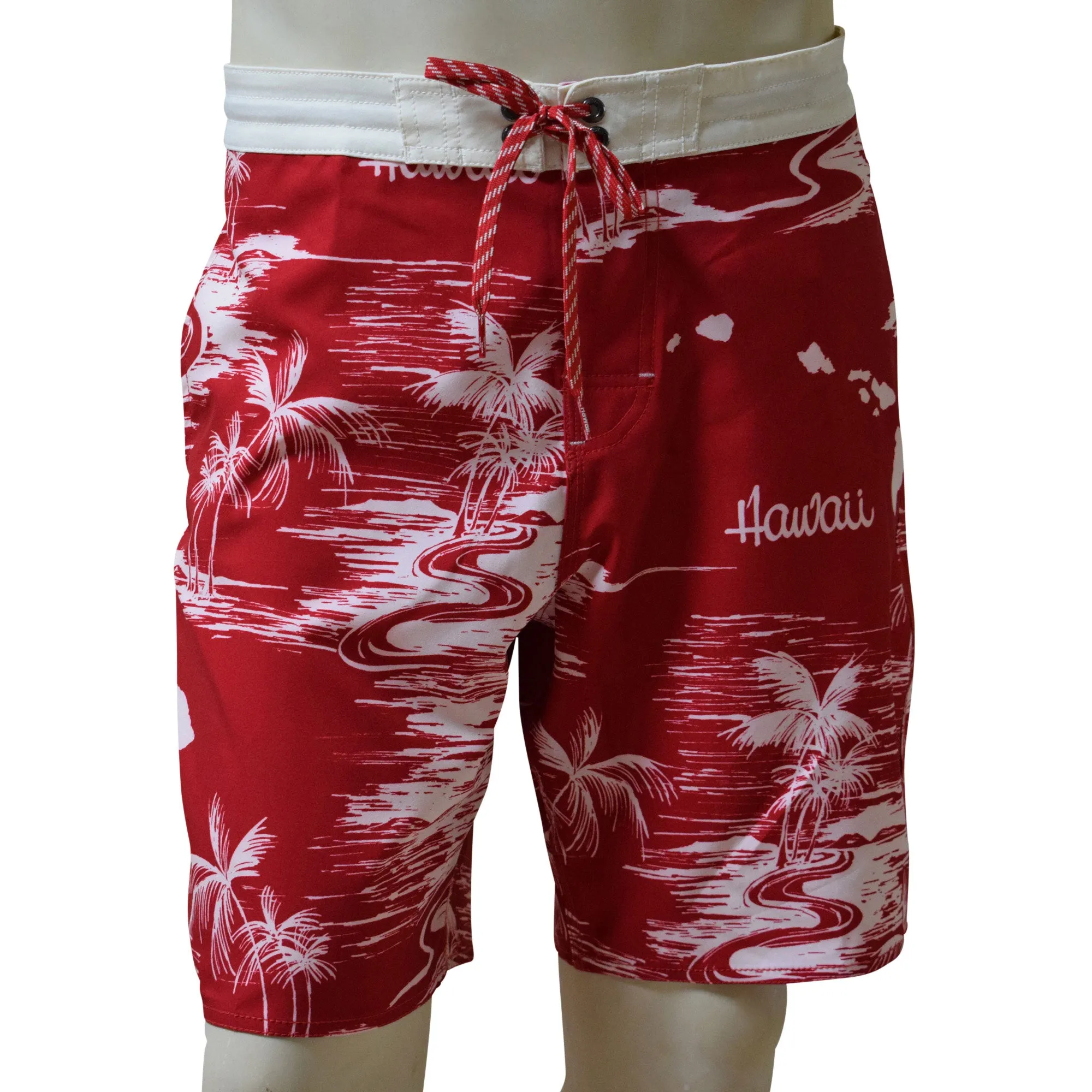 Map 4 Men's Lasso Waist Boardshorts with Pockets, Quick Dry Board Shorts, Beach Shorts, Swim Trunks, Sportwear