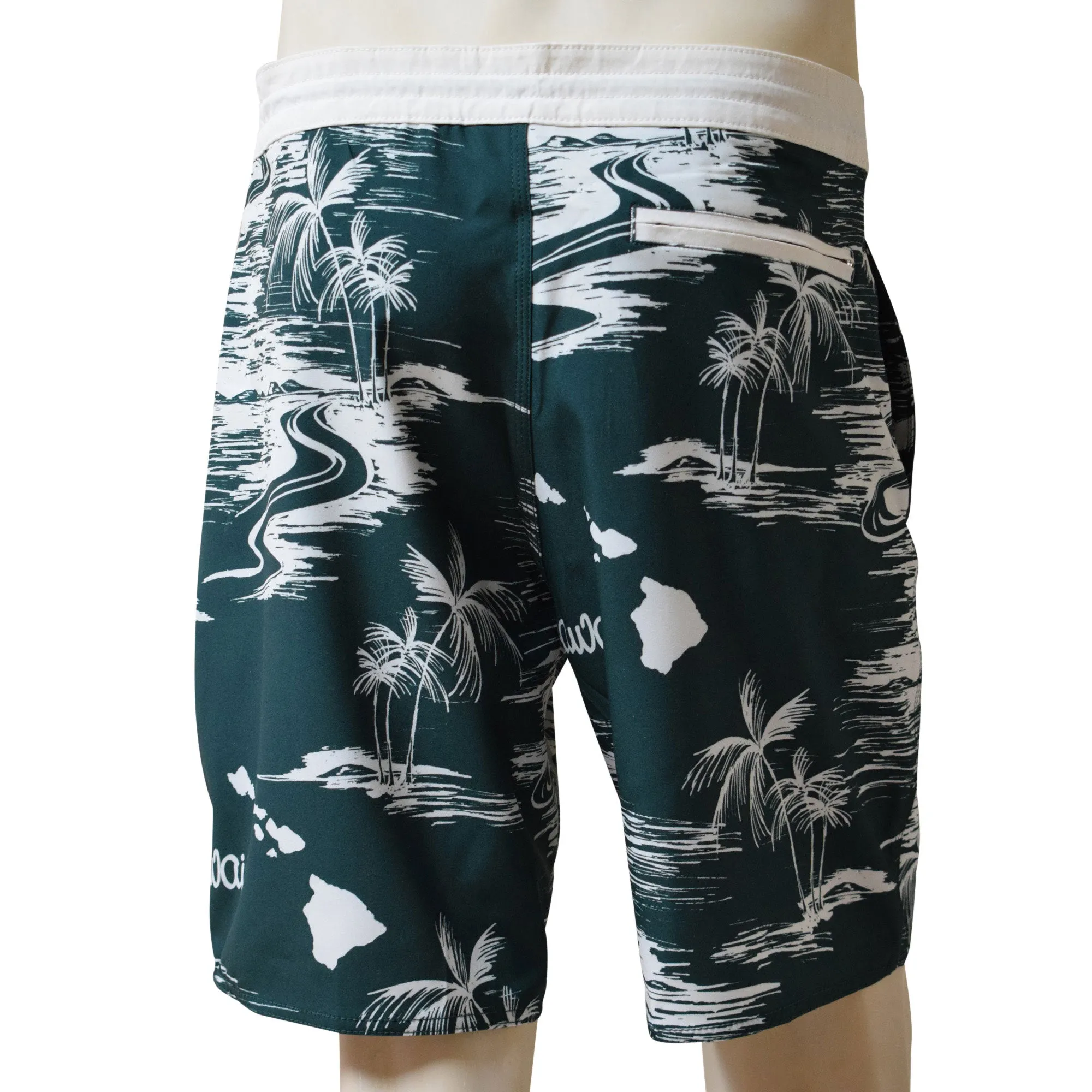 Map 4 Men's Lasso Waist Boardshorts with Pockets, Quick Dry Board Shorts, Beach Shorts, Swim Trunks, Sportwear