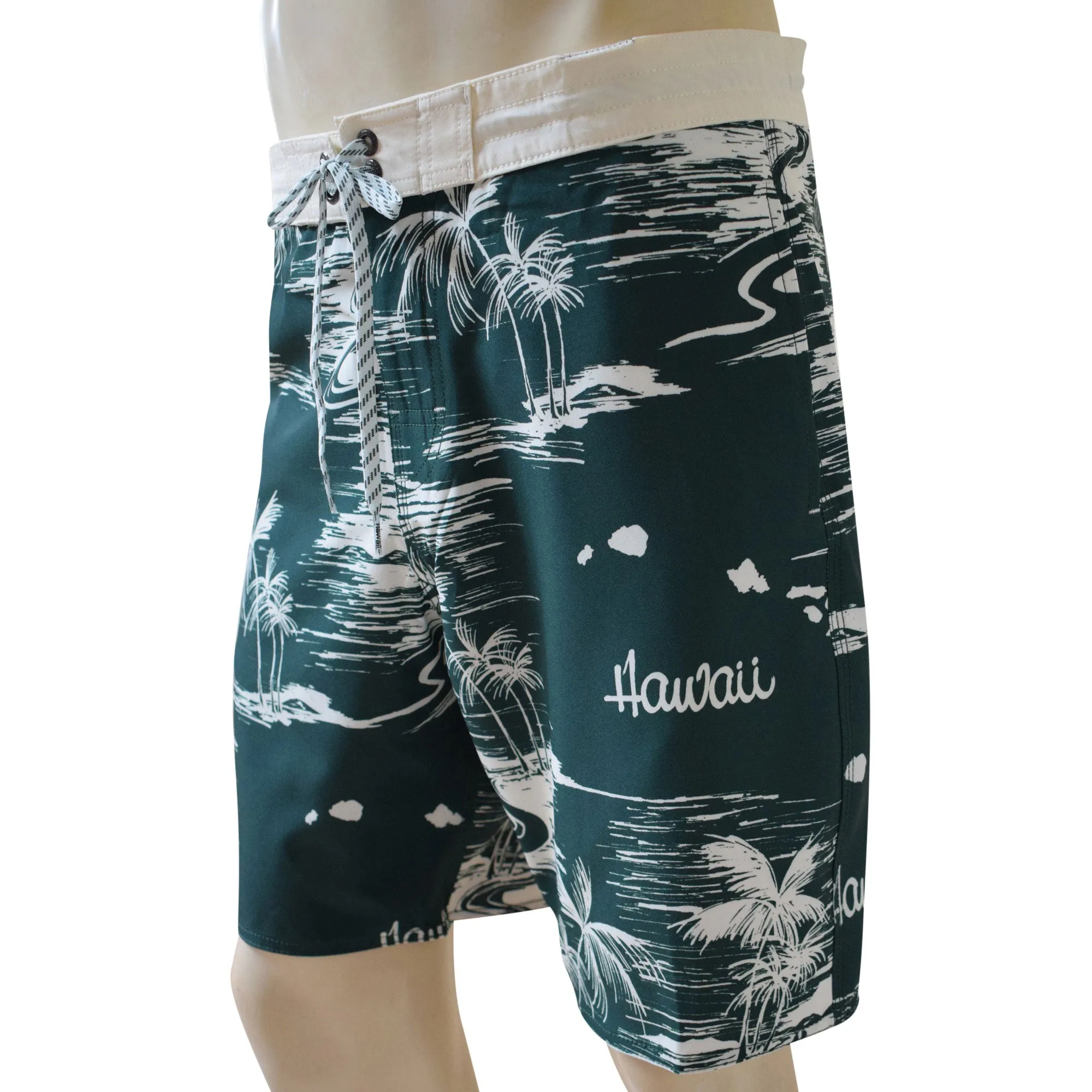Map 4 Men's Lasso Waist Boardshorts with Pockets, Quick Dry Board Shorts, Beach Shorts, Swim Trunks, Sportwear