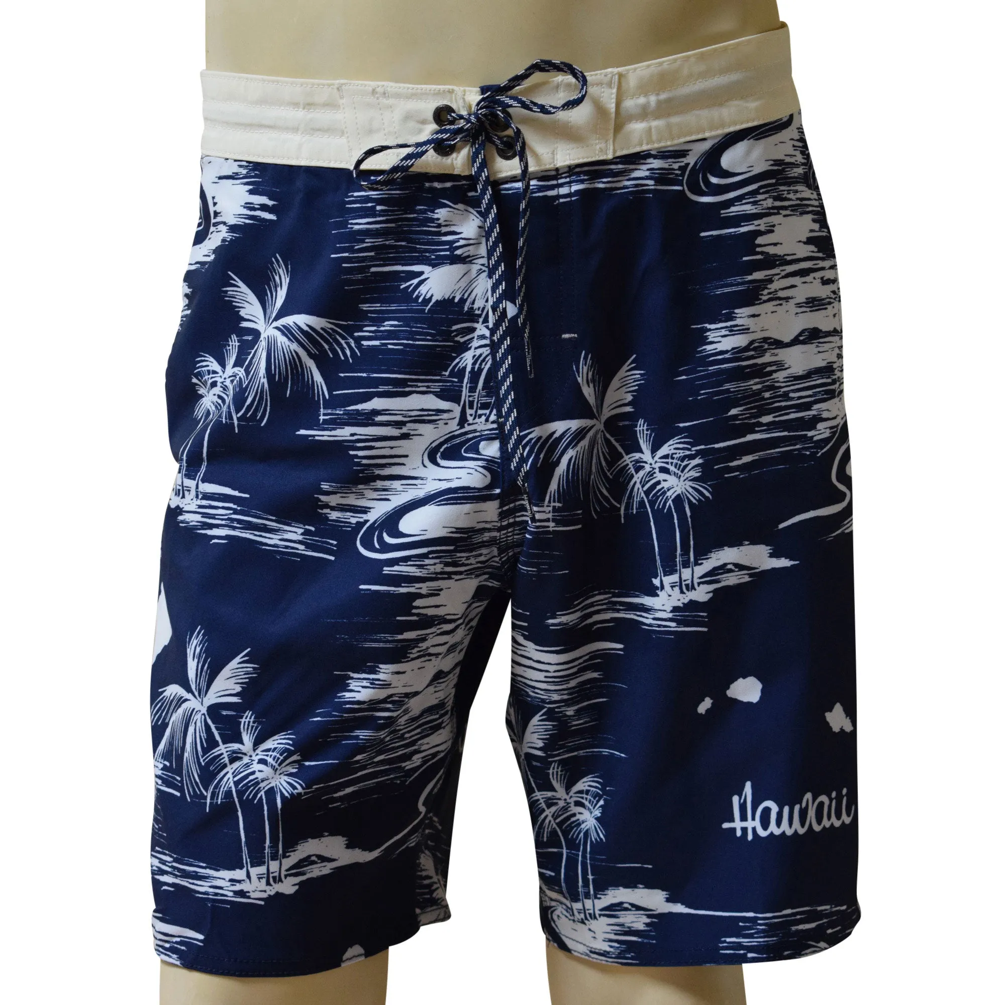 Map 4 Men's Lasso Waist Boardshorts with Pockets, Quick Dry Board Shorts, Beach Shorts, Swim Trunks, Sportwear