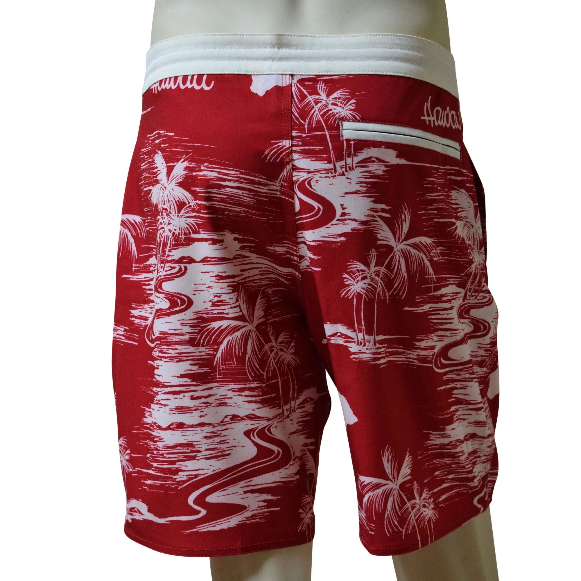 Map 4 Men's Lasso Waist Boardshorts with Pockets, Quick Dry Board Shorts, Beach Shorts, Swim Trunks, Sportwear
