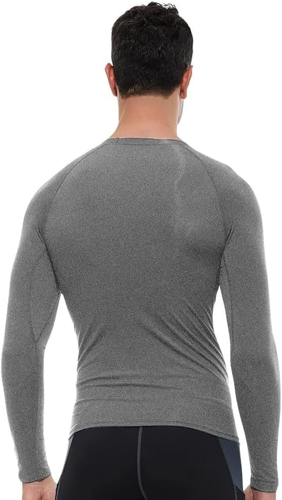 Men's Athletic Compression Shirts Long Sleeve Workout T-Shirt Mock Turtleneck Base Layer Undershirt Tops