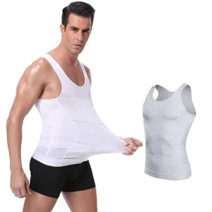 Mens Body Shaper Slimming Shirt Compression Tank Vest
