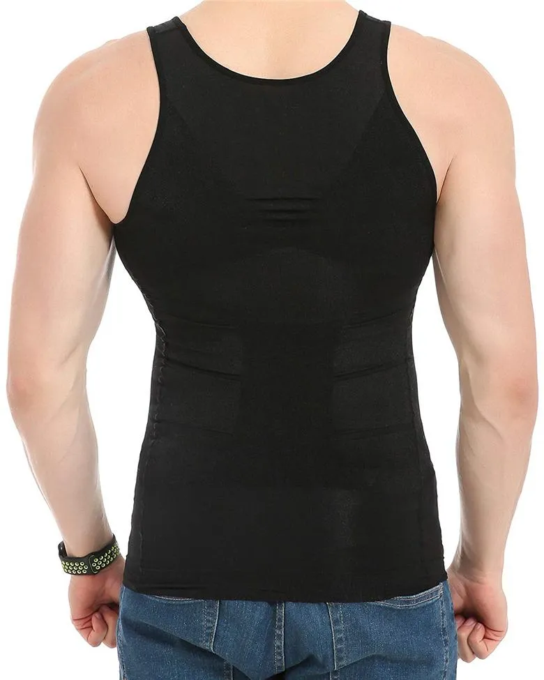 Mens Body Shaper Slimming Shirt Compression Tank Vest