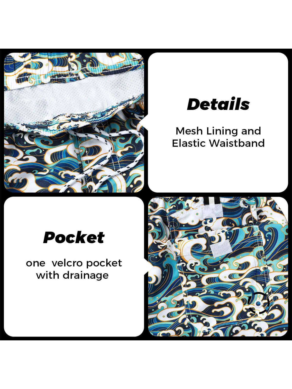 Men's Casual Funny Print Quick Dry Beach Swimming Trunks