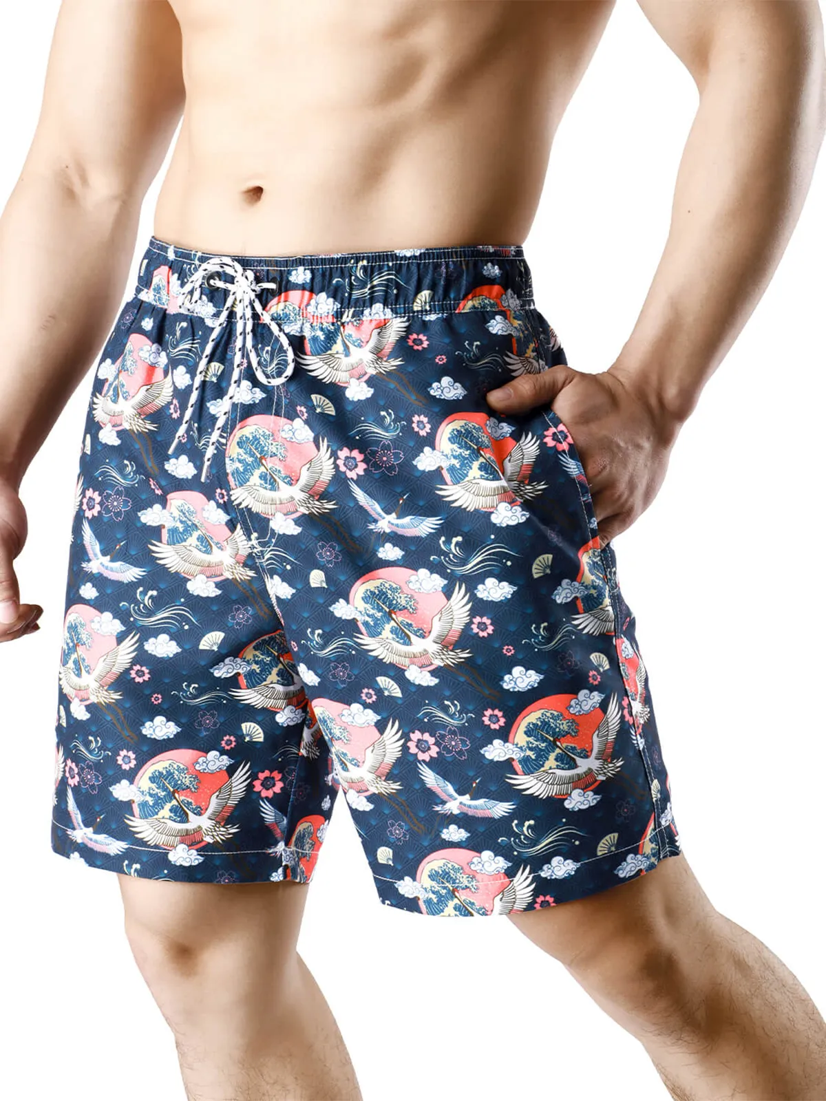 Men's Casual Funny Print Quick Dry Beach Swimming Trunks