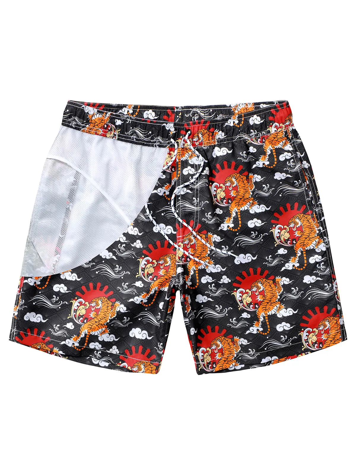 Men's Casual Funny Print Quick Dry Beach Swimming Trunks