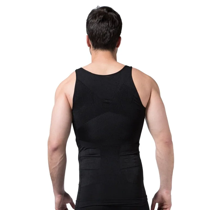 Men's Slimming Vest Compression Body Shapewear Hide Beer Belly Underwear Look Skinny
