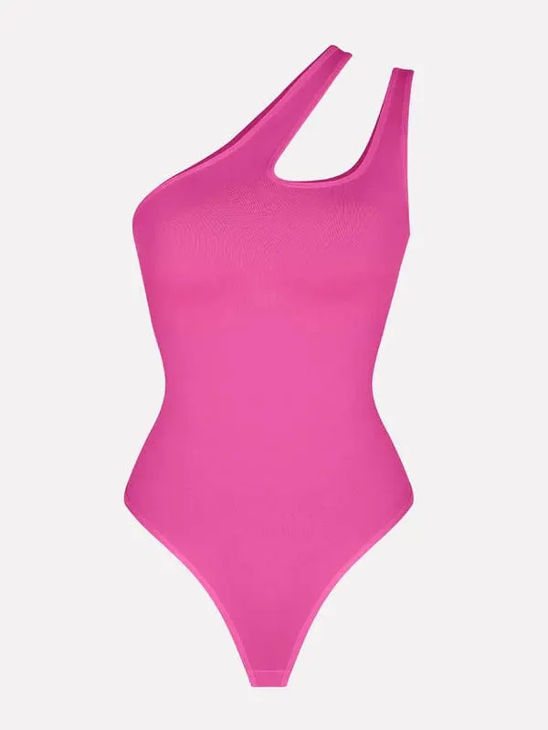 One Shoulder Tummy Control Shapewear Bodysuit