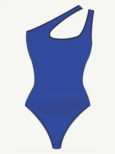 One Shoulder Tummy Control Shapewear Bodysuit