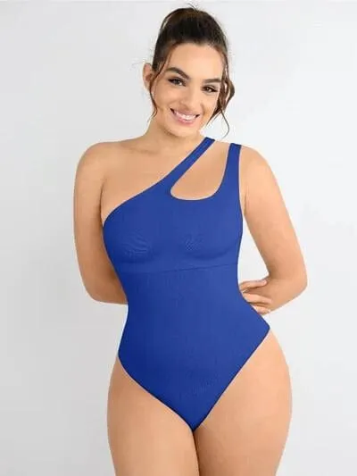 One Shoulder Tummy Control Shapewear Bodysuit
