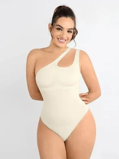 One Shoulder Tummy Control Shapewear Bodysuit