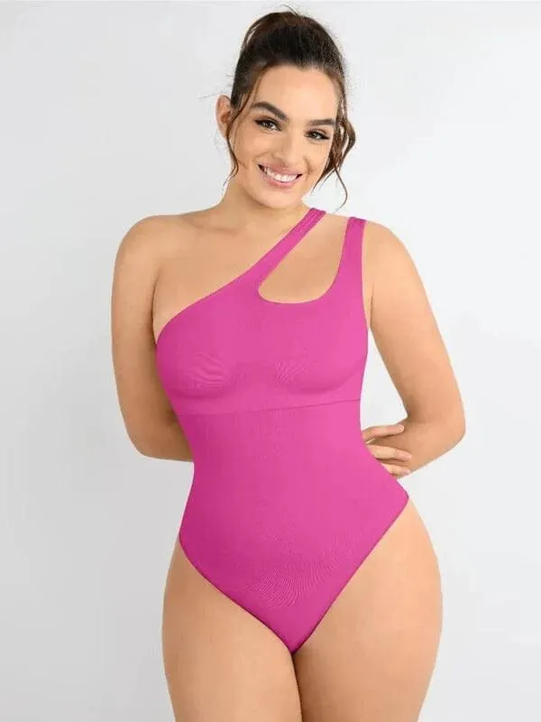 One Shoulder Tummy Control Shapewear Bodysuit