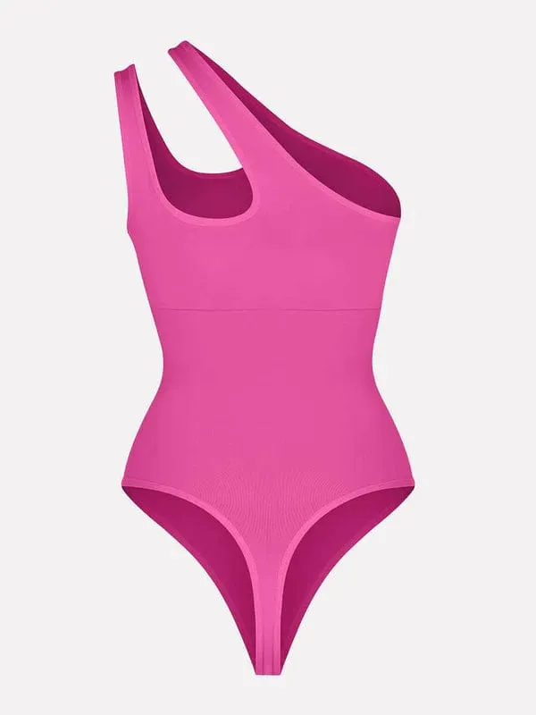 One Shoulder Tummy Control Shapewear Bodysuit