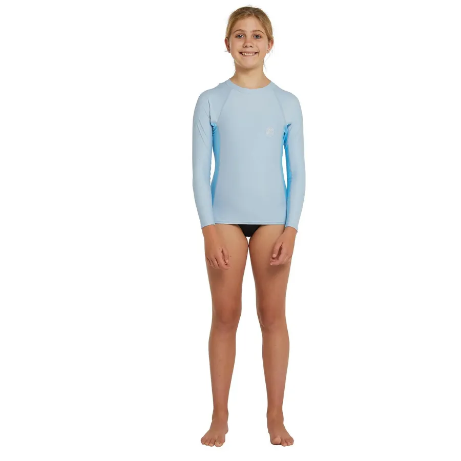 O'Neill Girls Classic UV Long Sleeve Rash Vest RG3346GA2SEA - Seafm/Cgrey