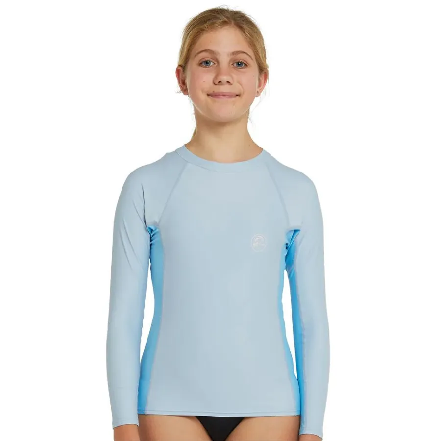 O'Neill Girls Classic UV Long Sleeve Rash Vest RG3346GA2SEA - Seafm/Cgrey