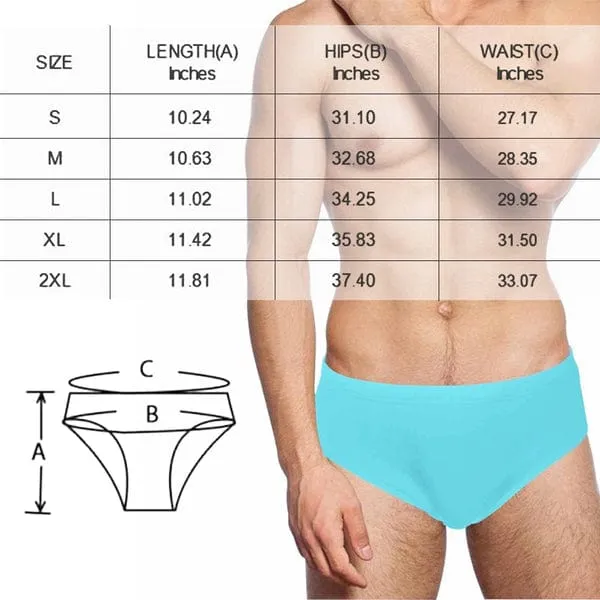 Personalized I Love My Girlfriend Swim Trunks with Custom Face Print Love Heart Men's Triangle Swim Briefs for Holiday