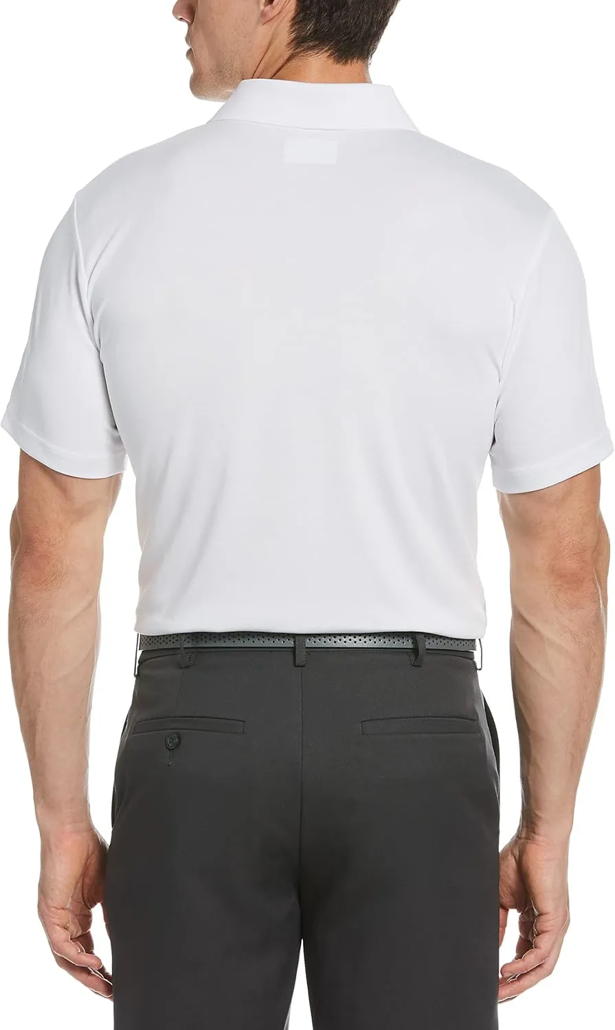 PGA TOUR Men's Airflux Solid Mesh Short Sleeve Golf Polo Shirt