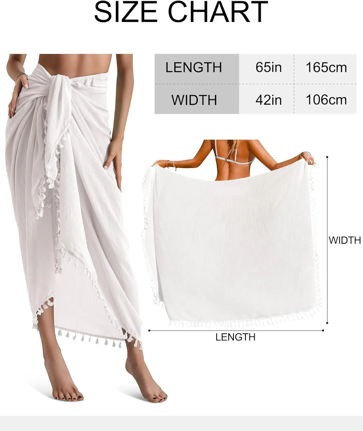 Sarong Cover Up Womens Beach Cover Up Bikini Bathing Suit Swimsuit Scarf Swimwear Coverup Sarong Pareo Wraps for Women