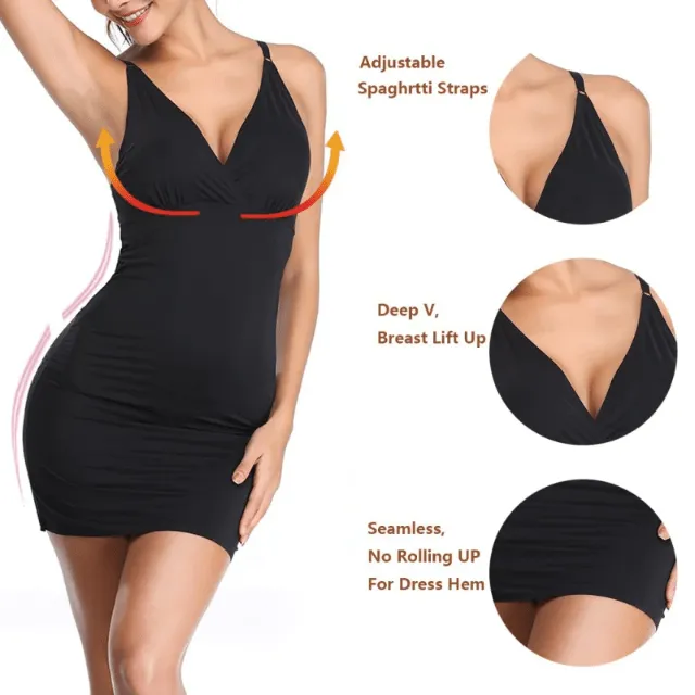 Seamless Full Slip Body Under Dress Shaper With Straps